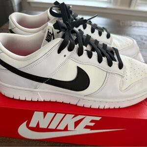 Nike White and Black Dunk Low